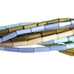 6 Strings Monalisa Cats eye beads, MIX COMBO, Size about 4x13mm, cylindrical shape, approx 190~192 beads in(six line) 16 iches lines