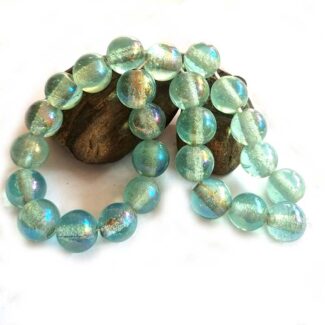 Aqua Round Shape Per Line about 16" long Large Hanmade glass beads, hole size about 3~4mm, in size about 18mm Approximately 25 Beads in Line The Weight of a line about 180 Grams