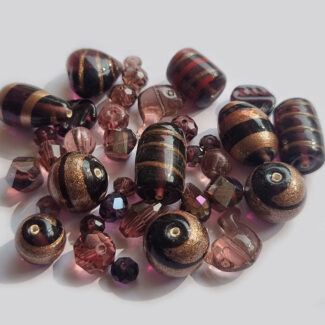 200 Grams Beads loose Package, Purple Color, Glass Beads mixed shape nos of pcs depending on size. Package contains