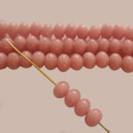 100pcs Fine quality of Glass beads, Rondelle Shape in size approx 8mm , Pink Color