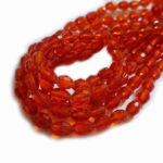 100pcs Red Oval Faceted Crystal Glass Beads in size approximately 9x6m