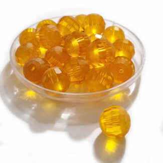 20pcs Yellowish orange Fine cut in centre and side matty Crystal Glass Beads in size approximately 10mm