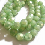 30pcs Pale Green Round faceted Crystal Glass Beads in size approximately 12mm