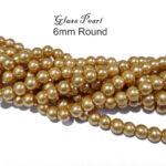 6mm Round, LONG STRAND/LINE 6MM  COLOR GLASS PEARL BEADS FOR JEWELRY MAKING (long String approx 32 Inches long) Approx 144 beads