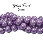 10mm Round, HIGH QUALITY TRIPLE COATED GLASS PEARL BEADS LCD FOR JEWELRY MAKING SOLD PER STRAND ABOUT 30~32 INCHES APPROX 80 BEADS