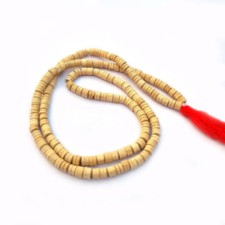 holy basil, auspicious wood beads-seeds string (mala necklace length approx 24 inches long (172 pcs. Mala)