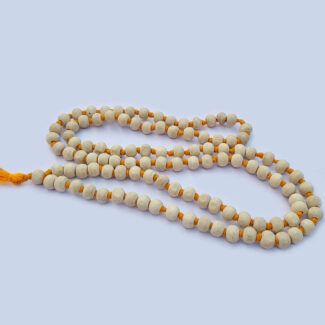 holy Teak wood, auspicious wood beads-string mala mala necklace length approx 40 inches long and beads size about 8mm