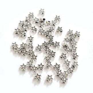 300 Pcs Silver oxidized small Star Beads in size about 5x5mm