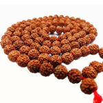 10mm Knotted Brown Original Rudraksha Japa Mala (5 Mukhi Mala, 108 beads Mala Rosary Garland