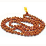 6mm Knotted Brown Original Rudraksha Japa Mala (5 Mukhi Mala, 108 beads Mala Rosary Garland