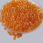 Qty 50gram pkg. Orange Transparent Glass Seed Beads, 3mm Glass Seed Beads, Glass Beading Supplies,