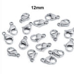 100pcs Pkg. Lobster Claw Clasps for jewelry making Rhodium Nickel Finish in size 12mm