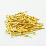 100/Gram Pkg. Stainless Stell Eye Pins for jewelry making 38mm Gold Plated