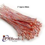 50/Grams Pkg. Head Pins Essential Jewelry earring making Findings Raw Materials 50mm 22 Gauge Wire Copper