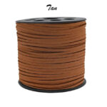 10meters Pkg.Tan Flat Sued Leather for jewelry making in size about 2mm