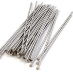 100/Grams Pkg. Head Pins Essential Jewelry earring making Findings Raw Materials 40~42mm long 22 Gauge Wire Steel plating