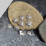 100pcs, 10mm Size Oxidized Antique tone bead caps for jewelry making