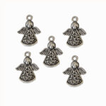 10pcs solid fairy doll charms silver oxidized