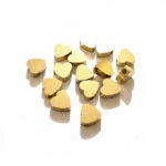 50pcs. pkg. Brass Solid Beads – Gold Plated Finish in size approx. 7x7mm heart shape