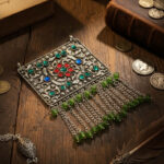 Antique Silver Tribal Afghan Pendant Replica – Vintage Ethnic Statement Jewelry large pendant in size about