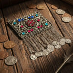 Antique Silver Tribal Afghan Pendant Replica – Vintage Ethnic Statement Jewelry large pendant in size about