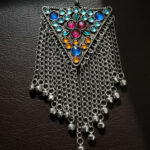 Antique Silver Tribal Afghan Pendant Replica – Vintage Ethnic Statement Jewelry large pendant in size about