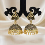 Classic Temple Design Jhumka Earrings – Premium Ethnic Wear