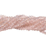 Wholesale 10 Strings/Strand, 4mm Rondelle Faceted Crystal Glass Beads – Sparkling Spacer Beads for Jewelry Making – Approx 145-150 Beads per Color Pink