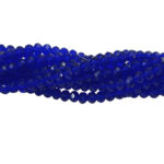 Wholesale 10 Strings/Strand, 4mm Rondelle Faceted Crystal Glass Beads – Sparkling Spacer Beads for Jewelry Making – Approx 145-150 Beads per Color Blue