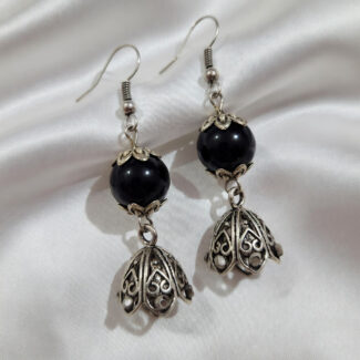 Oxidized  Multicolor Stone Traditional Jhumka Earrings | Boho Tribal Ethnic Earrings for Women