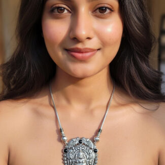 Oxidized Tribal Statement Necklace for Women | Boho Ethnic Indian Jewelry | Vintage Antique Silver Necklace