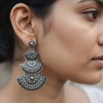 Boho Ethnic Statement Earrings for Women | Oxidized Tribal Dangle Earrings | Handmade Fashion Jewelry