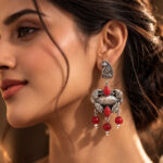 Boho Ethnic Statement Earrings for Women | Oxidized Tribal Dangle Earrings | Handmade Fashion Jewelry
