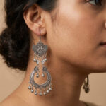 Oxidized Metal Boho Tribal Ethnic Earrings for Women | Vintage Indian Statement Jewelry