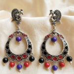 Oxidized Metal Boho Tribal Ethnic Earrings for Women | Vintage Indian Statement Jewelry