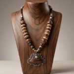 Handcrafted Natural  Bead Tribal Necklace – Boho Ethnic Statement Jewelry