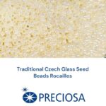 Original Pack (500g), Preciosa Czech Glass Seed Beads 11/0 Size – Traditional Rocailles Beads, Premium Quality, Cream Ivory color luster