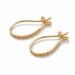 4pcs / 2 Pairs Fancy Teardrop Earring Hooks – Brass Base Gold Plated