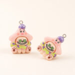4pcs pcs Acrylic Cute Cartoon Charms Pendant for Jewelry Making DIY Earrings Necklace Bracelet, Key Ring Size Approx 20x22mm